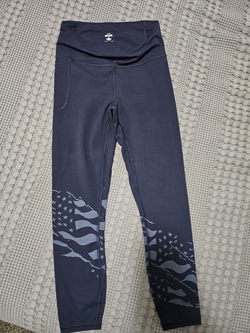 Under Armour Navy Leggings with Flag Accent